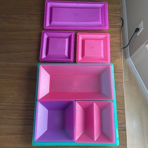 Tupperware Vintage Jewel Tone Serving Set - 7 Piece Set